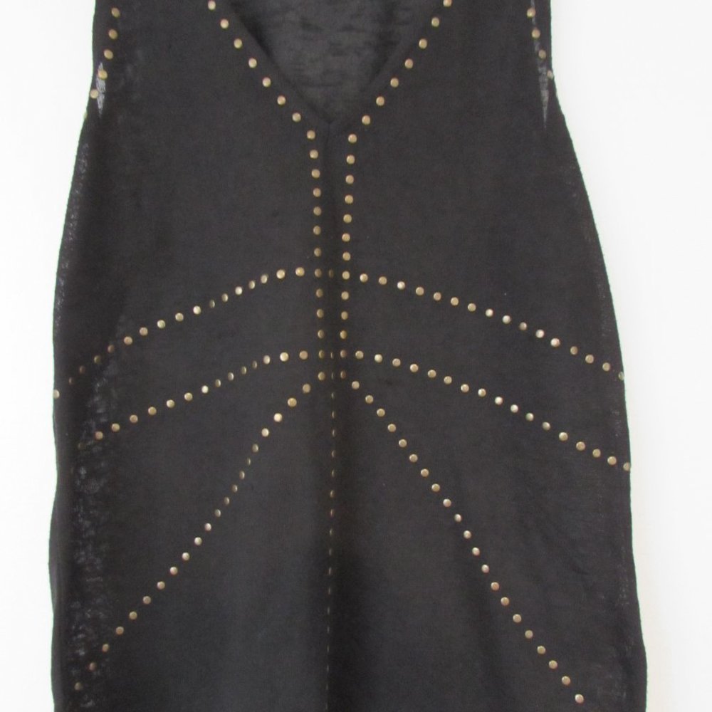 Black, Sleeveless Studded  Top  sized Medium